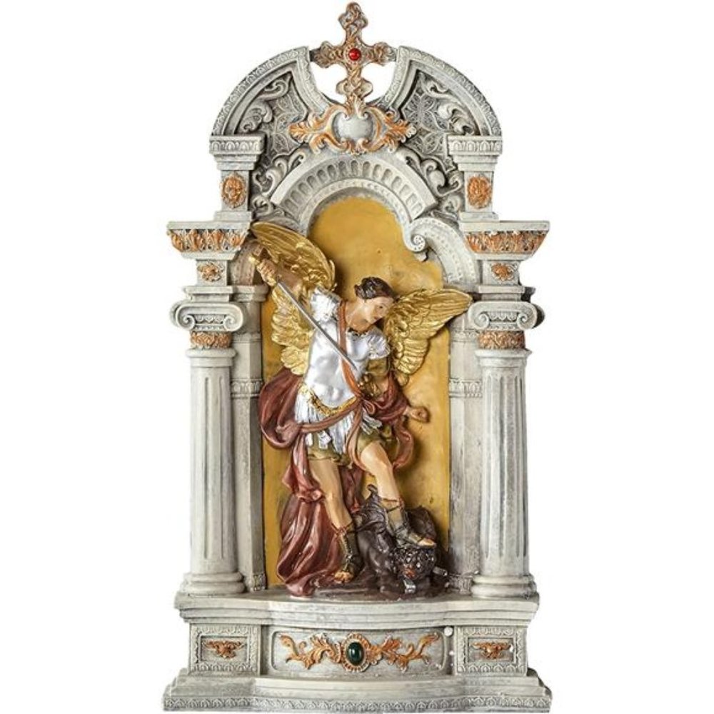 St. Michael the Archangel Statue and Wall Art Hanging, 15", Polyresin